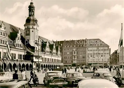 AK / Ansichtskarte  Leipzig Altes Rathaus und Messehaus am Markt Leipzig