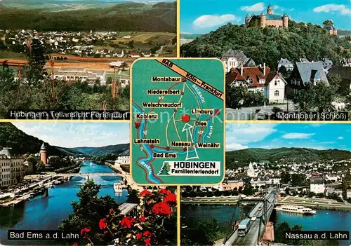 AK / Ansichtskarte 73835123 Huebingen Feriendorf Montabaur Schloss Bad Ems Lahnpartie Nassau Lahn Huebingen