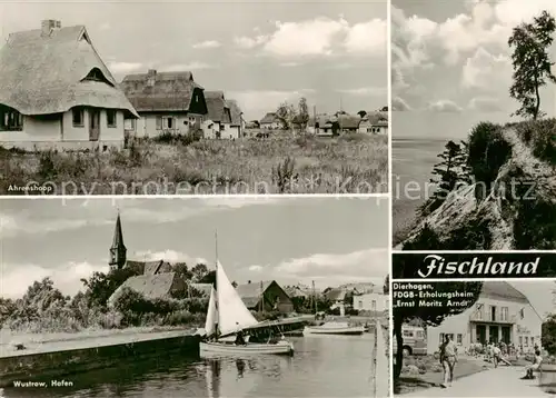 AK / Ansichtskarte  Ahrenshoop_Ostseebad Ferienhaeuser Wustrow Hafen Steilkueste Dierhagen FDGB Erholungsheim Ernst Moritz Arndt Ahrenshoop_Ostseebad