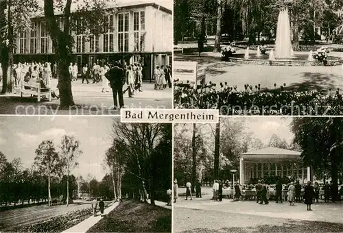 AK / Ansichtskarte 73835160 Bad_Mergentheim Kurhaus Fontaene im Kurpark Musikpavillon Bad_Mergentheim