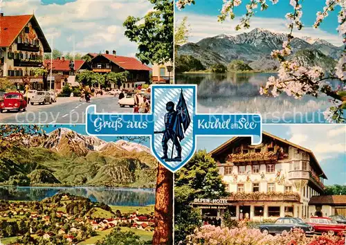 AK / Ansichtskarte 73835188 Kochel_See_Bayern Dorfstrasse Kochelsee Herzogstand Hotel Schmied von Kochel 
