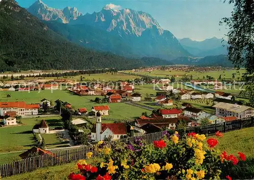 AK / Ansichtskarte  Wallgau Panorama mit Karwendelgebirge Wallgau