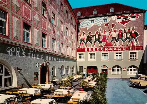 AK / Ansichtskarte  Bad_Reichenhall Gasthof Brauerei Buergerbraeu Fresko Bad_Reichenhall