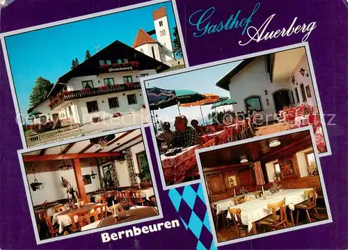 AK / Ansichtskarte  Bernbeuren Gasthof Auerberg Gastraeume Terrasse Bernbeuren