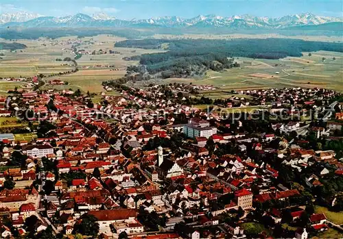 AK / Ansichtskarte  Weilheim_Oberbayern Fliegeraufnahme mit Zugspitze Weilheim Oberbayern