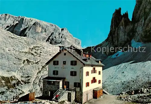 AK / Ansichtskarte Moos_Sexten Rifugio Zsigmondy Monte Giralba di Sopra Berghuette Sextener Dolomiten Moos Sexten