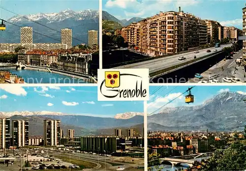 AK / Ansichtskarte Grenoble_38 Telepherique et Belledonne Grands Boulevards Village Olympique vue generale et le Moucherotte Alpes 