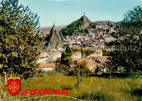 AK / Ansichtskarte Le_Puy en Velay Vue panoramique Rocher d Aiguilhe Eglise Saint Michel Rocher Corneille la Vierge Notre Dame de France Cathedrale Notre Dame du Puy Le_Puy en Velay