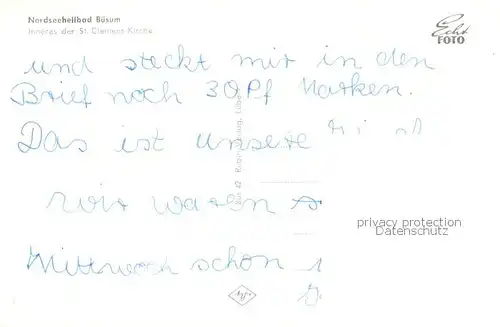 AK / Ansichtskarte Buesum_Nordseebad Inneres der St. Clemens Kirche Buesum_Nordseebad