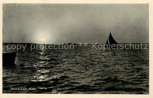 AK / Ansichtskarte Steinhude_Wunstorf Sonnenuntergang am Steinhuder Meer Segelboot 