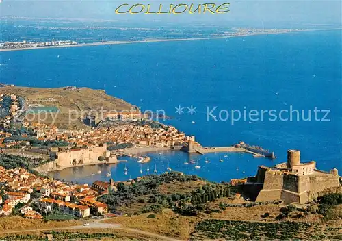 AK / Ansichtskarte Collioure_66_Pyrenees Orientales Ville catalane Fort Saint Elme vue aerienne 