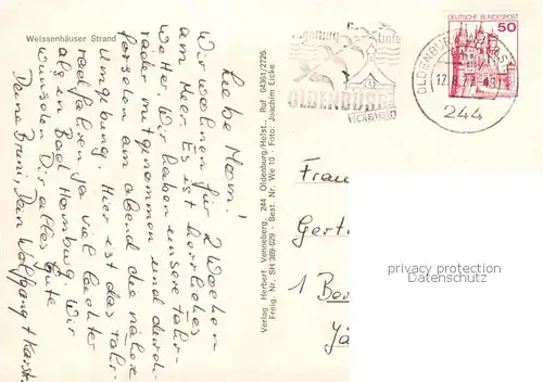 AK / Ansichtskarte Weissenhaeuser_Strand Fliegeraufnahme Weissenhaeuser_Strand