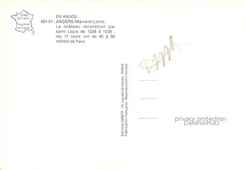 AK / Ansichtskarte Angers_49 Chateau vue aerienne 