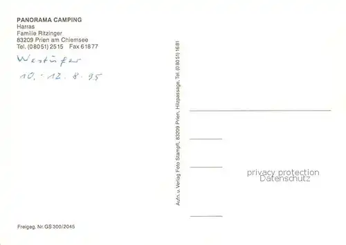 AK / Ansichtskarte Prien_Chiemsee Panorama Camping Prien Chiemsee