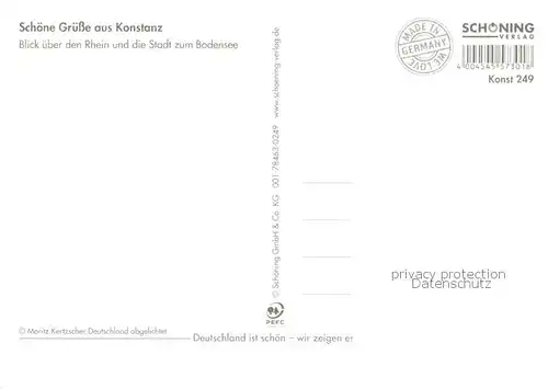 AK / Ansichtskarte Konstanz_Bodensee Panorama Blick ueber den Rhein und Stadt Konstanz_Bodensee