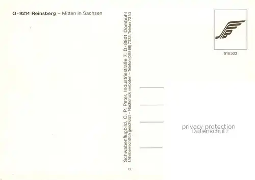 AK / Ansichtskarte Reinsberg_Freiberg_Sachsen Fliegeraufnahme 