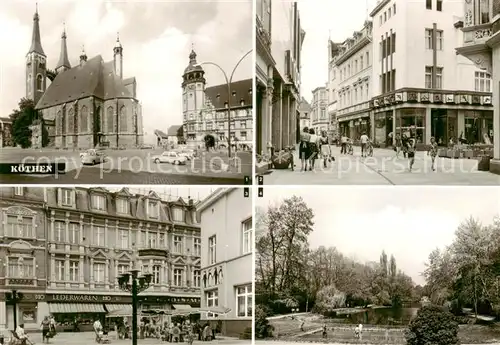 AK / Ansichtskarte  Koethen_Anhalt Marktplatz mit St Jakobskirche und Rathaus Schalaunische Strasse Am Hubertusteich Koethen Anhalt