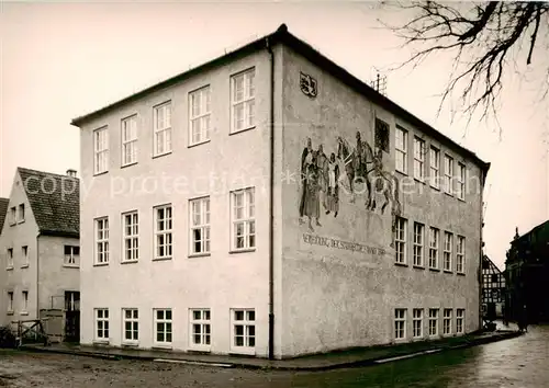 AK / Ansichtskarte  Uffenheim Gebaeude mit Aufschrift Verleihung der Stadtrecht Anno 1349 Uffenheim