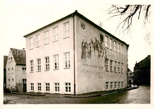 AK / Ansichtskarte  Uffenheim Gebaeude mit Aufschrift Verleihung der Stadtrecht Anno 1349 Uffenheim