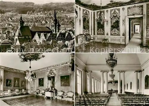 AK / Ansichtskarte  Ansbach_Mittelfranken Residenz Ansbach Marmorkabinett Hofgarten Saal in der Orangerie Ansbach Mittelfranken