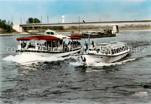 AK / Ansichtskarte  Strasbourg_67_Alsace Les vedettes du Port Autonome sur le Rhin Le Pont de l'Europe 