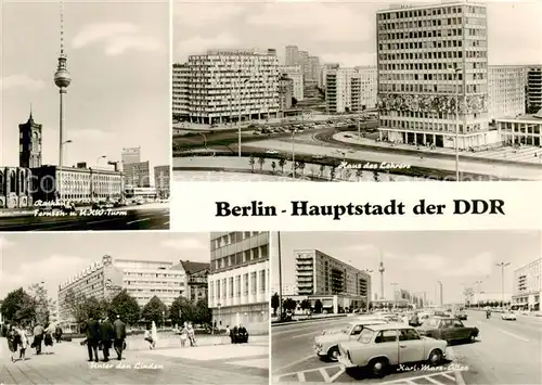 AK / Ansichtskarte  Berlin Fernseh und UKW Turm Haus des Lehrers Unter den Linden Karl Marx Allee Berlin