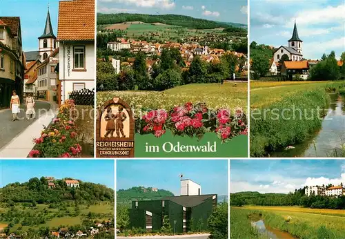 AK / Ansichtskarte  Reichelsheim_Odenwald Rehaklinik Goettmann Stadtansicht Kirche Panorama Reichelsheim Odenwald