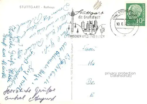 AK / Ansichtskarte  Stuttgart Rathaus Stuttgart