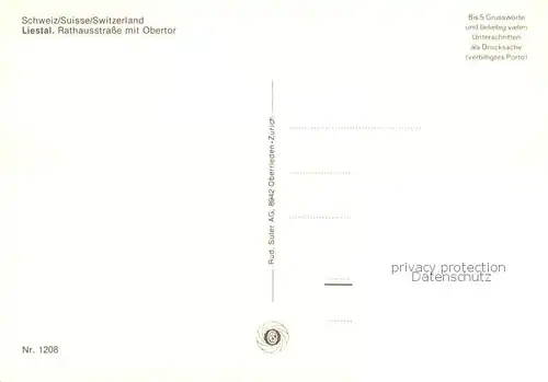 AK / Ansichtskarte  Liestal_BL Rathausstrasse mit Obertor 