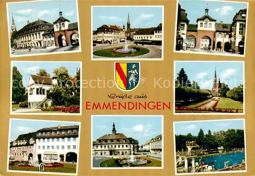 AK / Ansichtskarte  Emmendingen Orts und Teilansichten Schwimmbad Rathaus Stadttor Emmendingen