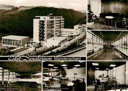 AK / Ansichtskarte 73835532 Manderscheid_Eifel Eifel Sanatorium Mehrzweckhalle Lese und Schreibraum Empfangshalle Schwimmbad Kl Aufenthaltsraum Manderscheid Eifel