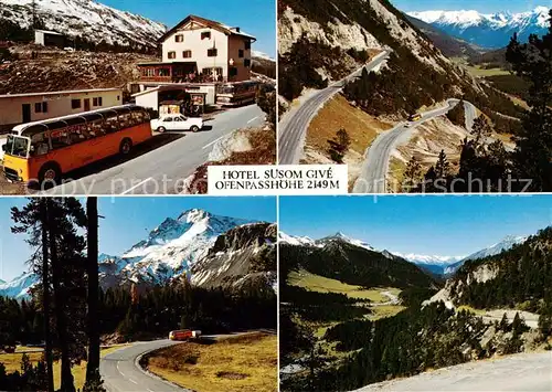 AK / Ansichtskarte  Ofenpass_Ofenbergpasshoehe_2155m_Zernez_GR Hotel Suesom Give Panorama Teilansichten 
