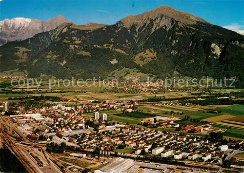 AK / Ansichtskarte  Landquart_GR Fliegeraufnahme mit Falknis und Vilan 