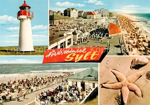 AK / Ansichtskarte 73835552 Insel_Sylt Leuchtturm Strand Promenade Seestern Insel_Sylt