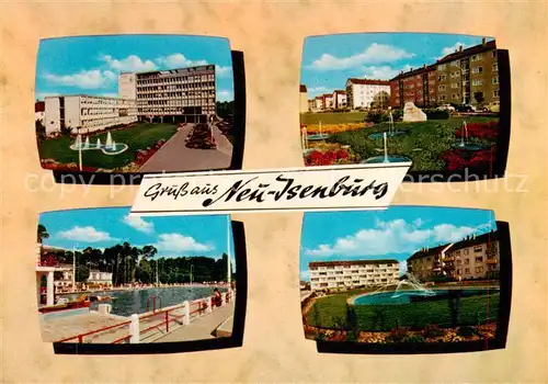 AK / Ansichtskarte 73835556 Neu-Isenburg Rathaus Siedlung Freibad Brunnen Neu-Isenburg