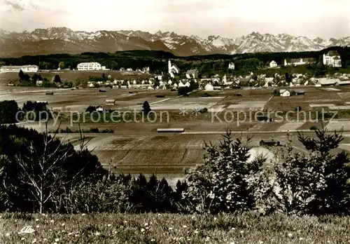 AK / Ansichtskarte  Groenenbach_Bad Panorama mit Alpenkette Groenenbach_Bad