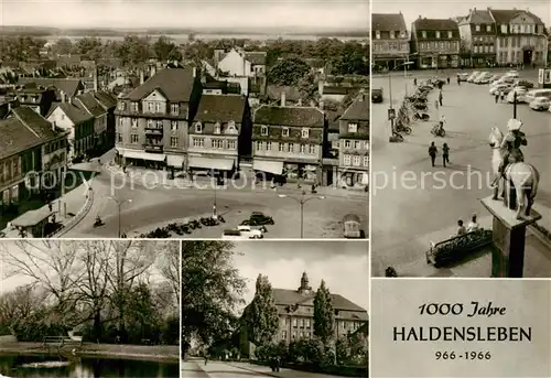 AK / Ansichtskarte  Haldensleben Ortspartie Marktplatz Seepartie Schloss Haldensleben