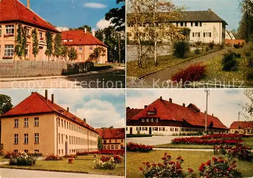 AK / Ansichtskarte  Triesdorf Landwirtschaftliche Lehranstalten Hoehere Ackerbauschule Landmaschinenschule Schulhof Stallgebaeude Triesdorf