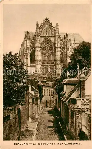 AK / Ansichtskarte  Beauvais__60_Oise La rue Feutrier et la Cathedrale 