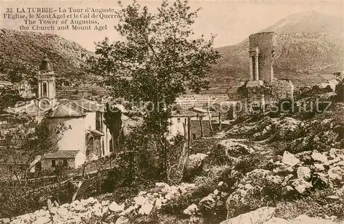 AK / Ansichtskarte  La_Turbie_06 La Tour dAuguste lEglise le Mont Agel et le Col de Querre 