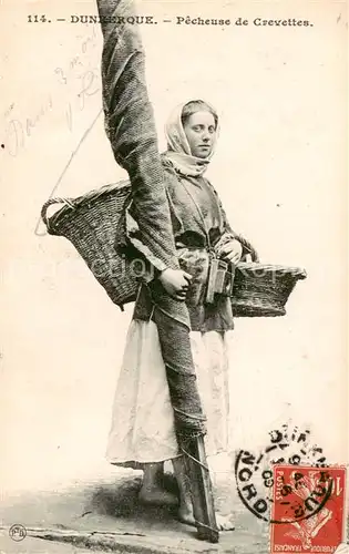 AK / Ansichtskarte  Dunkerque_Duenkirchen Pecheuse de Crevettes 