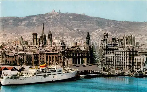 AK / Ansichtskarte  Barcelona_Cataluna Puerto Catedral Via Layetana y Correos Barcelona Cataluna