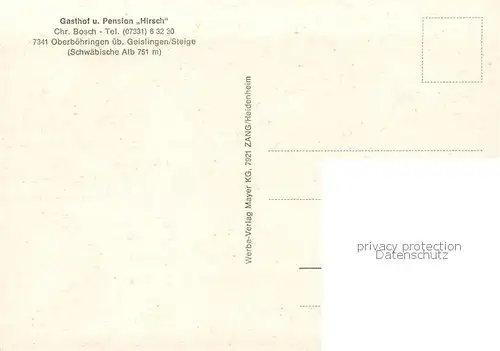 AK / Ansichtskarte  Oberboehringen Gasthof Pension Hirsch Gaststube Theke Oberboehringen