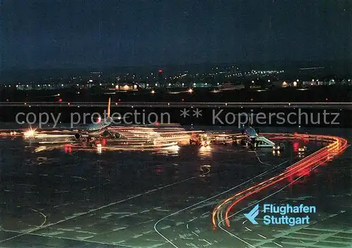 AK / Ansichtskarte 73835651 Stuttgart Flughafen bei Nacht Stuttgart