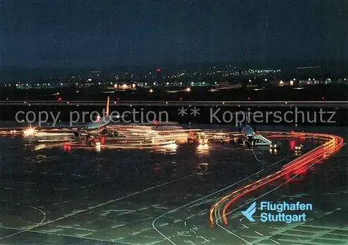 AK / Ansichtskarte  Stuttgart Flughafen bei Nacht Stuttgart