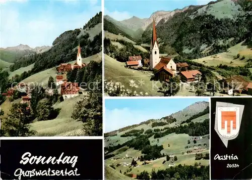 AK / Ansichtskarte  Sonntag_Buchboden Grosswalsertal Kirche Panorama Sonntag Buchboden