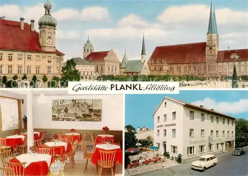 AK / Ansichtskarte  Altoetting Gaststaette Plankl Gaststube Kirche Schloss Altoetting