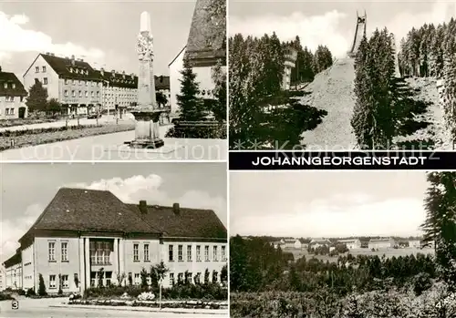 AK / Ansichtskarte  Johanngeorgenstadt Postmeilensaeule Erzgebirgsschanze Kulturhaus Karl Marx OT Schwefelwerk Johanngeorgenstadt