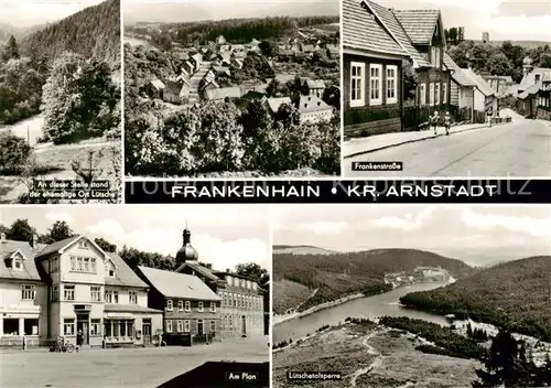 AK / Ansichtskarte Frankenhain_Thueringen Standort des ehem Dorfes Luetsche Panorama Frankenstrasse Am Plan Luetschetalsperre Frankenhain Thueringen