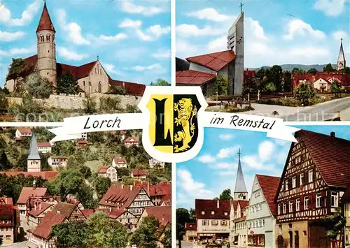 AK / Ansichtskarte Lorch_Wuerttemberg Kloster Lorch Kath und Ev Kirche Stadtmitte Hauptstrasse Lorch Wuerttemberg
